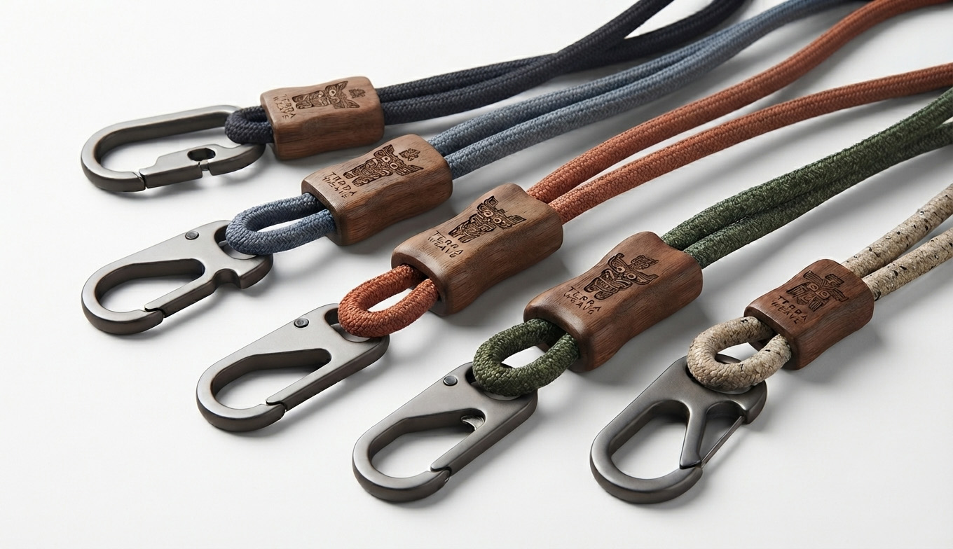 RPET Lanyard with Bamboo Slider