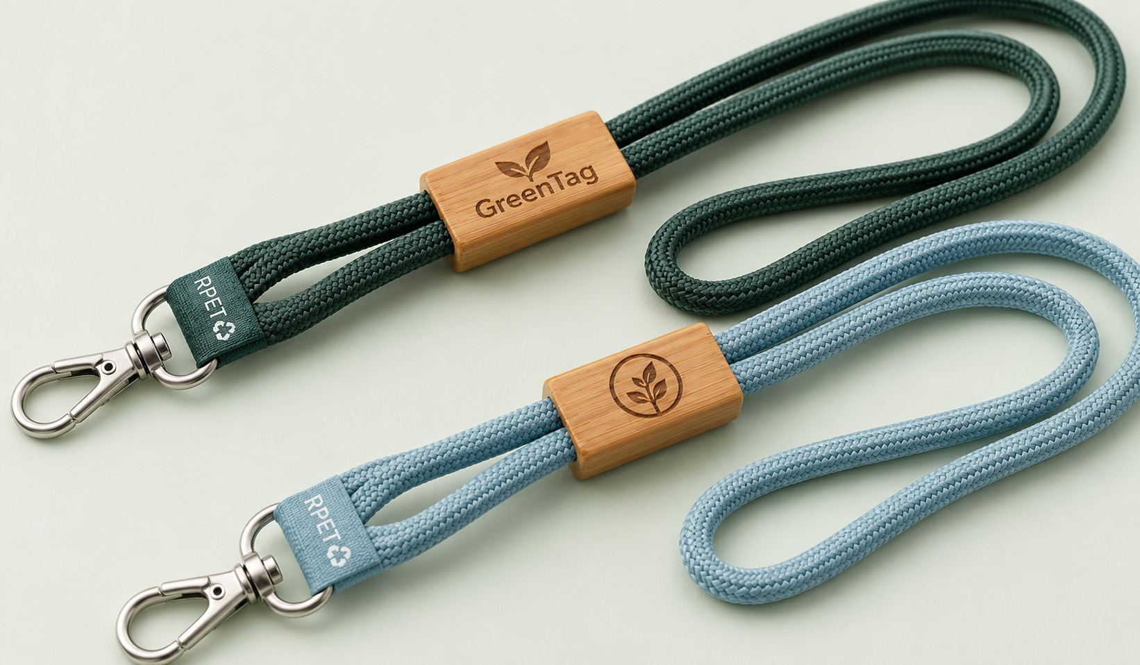 RPET Lanyard with Bamboo Slider