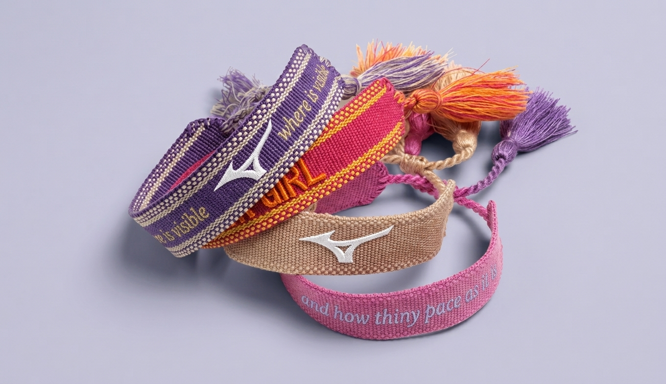 Woven Letters Embroidery Tassel Bracelet