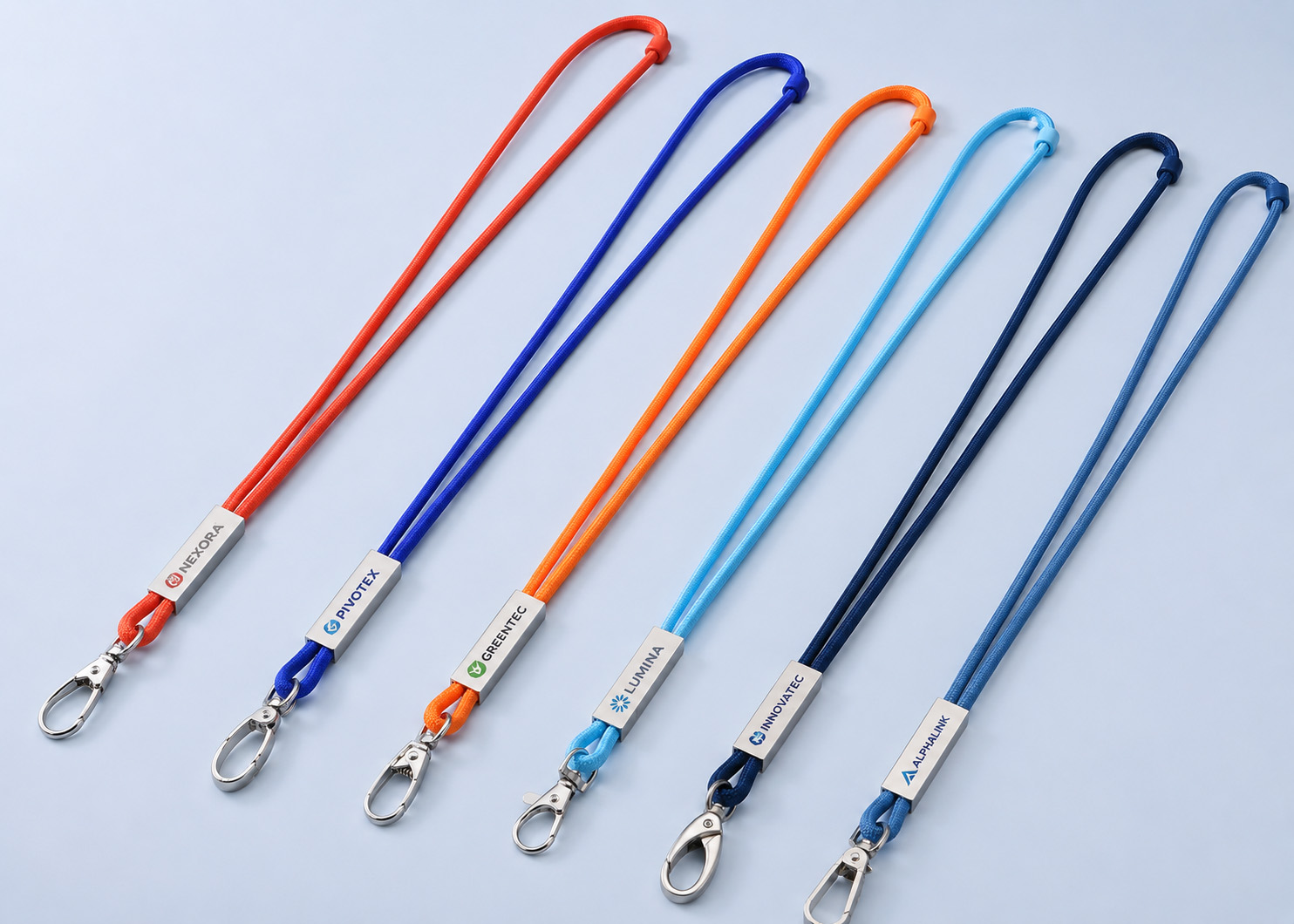 Polyester Cord Lanyard with Metal Tag